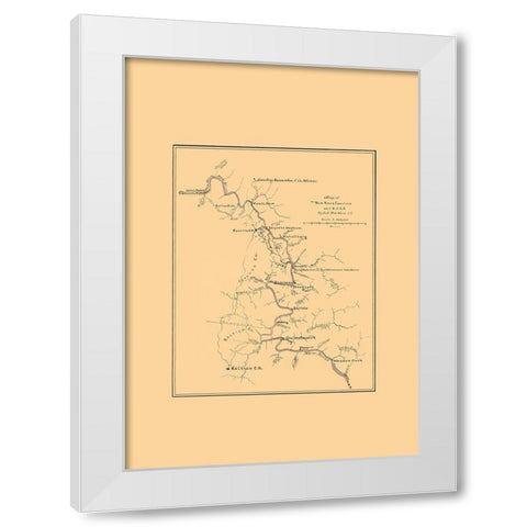 New River Coal Field West VA - Hotchkiss 1880 White Modern Wood Framed Art Print by Hotchkiss
