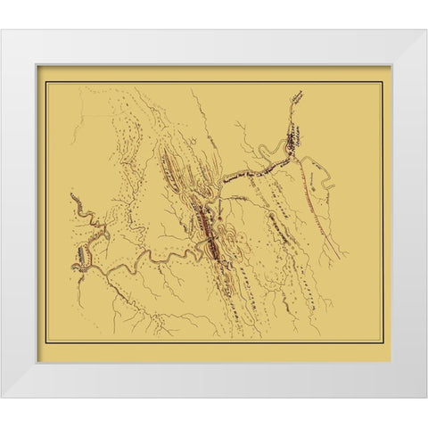 New River Railroad - Hotchkiss 1880 White Modern Wood Framed Art Print by Hotchkiss