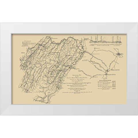 Potomac Basin West of Blue Ridge Virginia White Modern Wood Framed Art Print by Hotchkiss