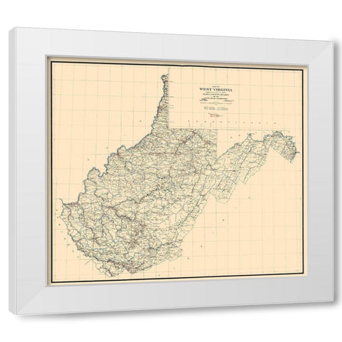 West Virginia -1919 White Modern Wood Framed Art Print by Unknown