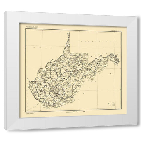 West Virginia - Marshall 1916  White Modern Wood Framed Art Print by Marshall