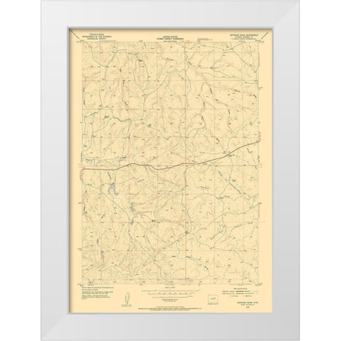 Artesian Draw Wyoming Quad - USGS 1954 White Modern Wood Framed Art Print by USGS