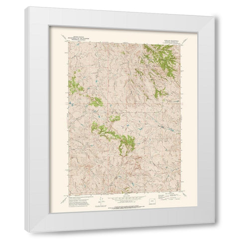 North West Adon Wyoming Quad - USGS 1972 White Modern Wood Framed Art Print by USGS