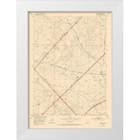 Arminto Wyoming Quad - USGS 1952 White Modern Wood Framed Art Print by USGS