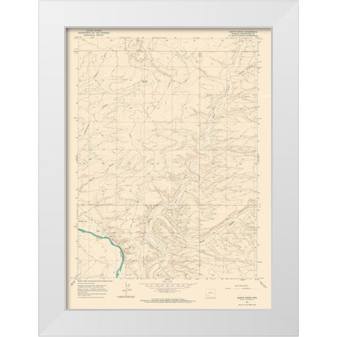 Austin Ranch Wyoming Quad - USGS 1961 White Modern Wood Framed Art Print by USGS