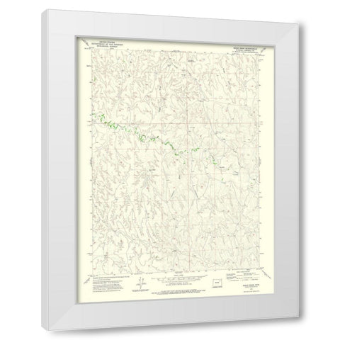 Bogie Draw Wyoming Quad - USGS 1971 White Modern Wood Framed Art Print by USGS