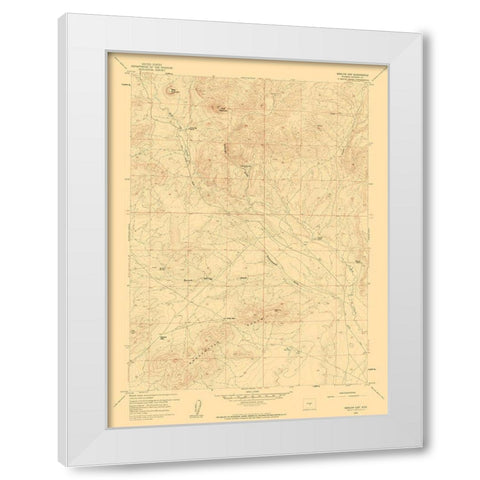 Barlow Gap Wyoming Quad - USGS 1959 White Modern Wood Framed Art Print by USGS