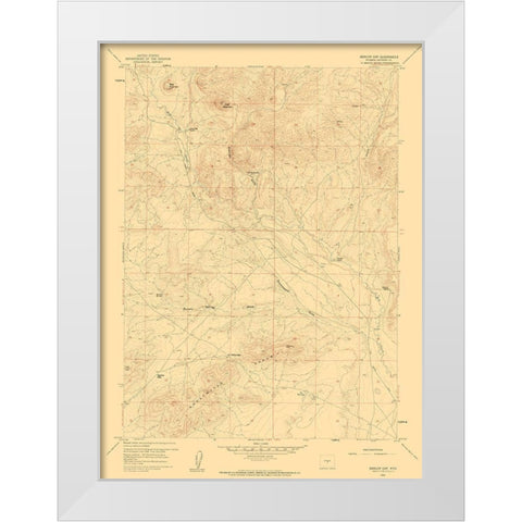 Barlow Gap Wyoming Quad - USGS 1959 White Modern Wood Framed Art Print by USGS