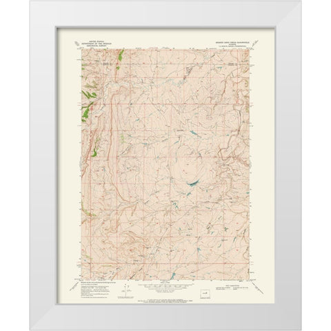 Broken Horn Creek Wyoming Quad - USGS 1968 White Modern Wood Framed Art Print by USGS