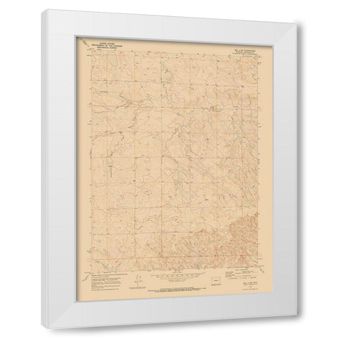 North West Bill Wyoming Quad - USGS 1970 White Modern Wood Framed Art Print by USGS