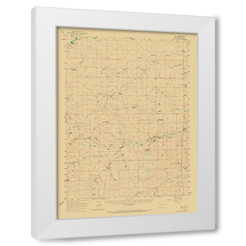 Bill Wyoming Quad - USGS 1959 White Modern Wood Framed Art Print by USGS