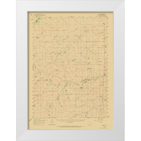 Bill Wyoming Quad - USGS 1959 White Modern Wood Framed Art Print by USGS
