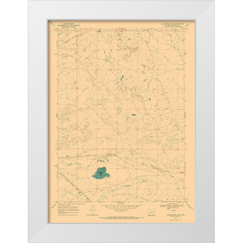 Burlington Lake Wyoming Quad - USGS 1968 White Modern Wood Framed Art Print by USGS