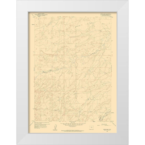 Broad Mesa Wyoming Quad - USGS 1959 White Modern Wood Framed Art Print by USGS