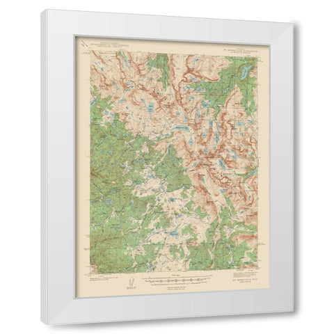 Mt Bonneville Wyoming Quad - USGS 1938 White Modern Wood Framed Art Print by USGS