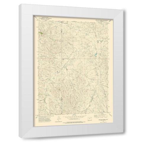 Brislawn School Wyoming Quad - USGS 1972 White Modern Wood Framed Art Print by USGS