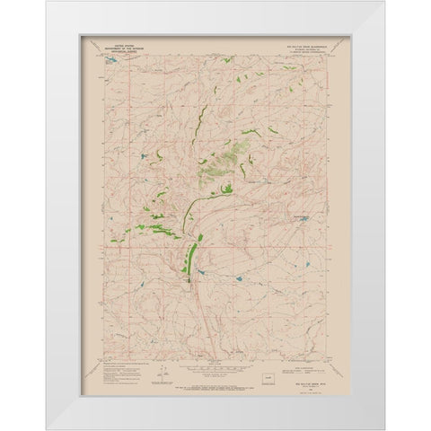 Big Sulfur Draw Wyoming Quad - USGS 1968 White Modern Wood Framed Art Print by USGS