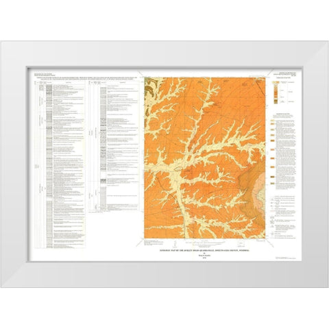 Burley Draw Quad Wyoming - Roehler 1974 White Modern Wood Framed Art Print by Roehler