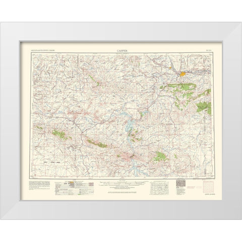 Casper Wyoming Quad - USGS 1962 White Modern Wood Framed Art Print by USGS