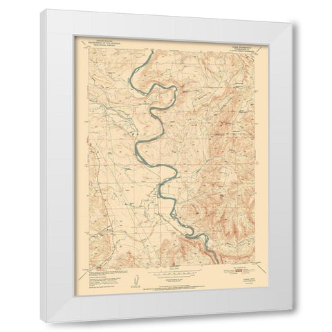 Cassa Wyoming Quad - USGS 1952 White Modern Wood Framed Art Print by USGS