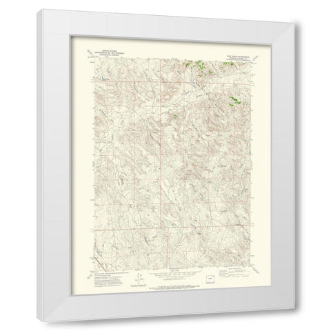 Calf Creek Wyoming Quad - USGS 1971 White Modern Wood Framed Art Print by USGS