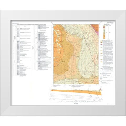 Chicken Creek West Quad Wyoming - Roehler 1967 White Modern Wood Framed Art Print by Roehler