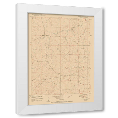 Clausen Ranch Wyoming Quad - USGS 1950 White Modern Wood Framed Art Print by USGS