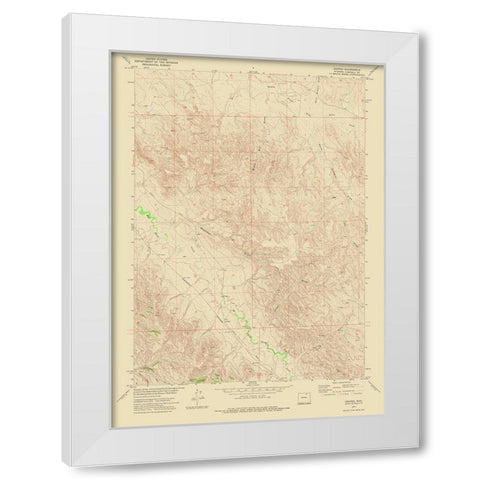 Croton Wyoming Quad - USGS 1972 White Modern Wood Framed Art Print by USGS
