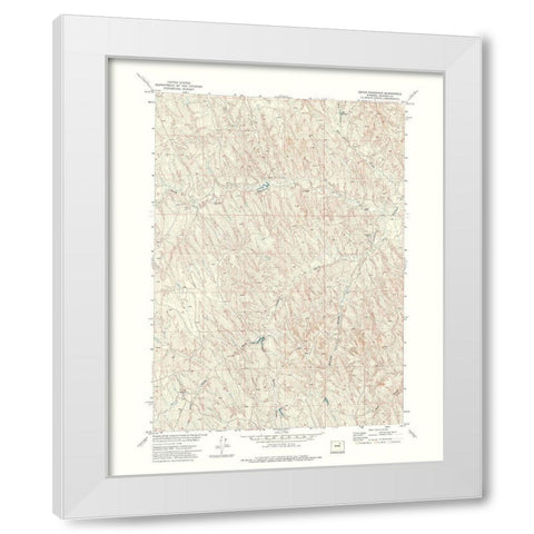 Coyer Reservoir Wyoming Quad - USGS 1972 White Modern Wood Framed Art Print by USGS