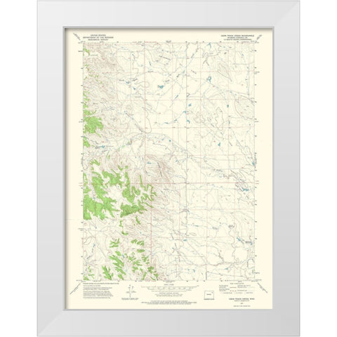 Coon Track Creek Wyoming Quad - USGS 1971 White Modern Wood Framed Art Print by USGS