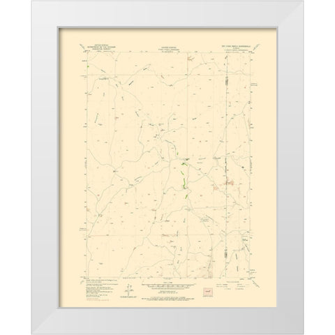 Dry Fork Ranch Wyoming Quad - USGS 1973 White Modern Wood Framed Art Print by USGS