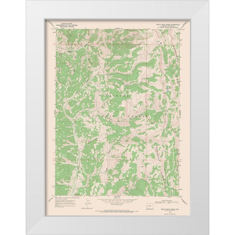 Devils Hole Creek Wyoming Quad - USGS 1967 White Modern Wood Framed Art Print by USGS