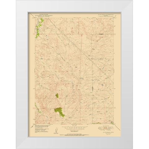 Dilts Ranch Wyoming Quad - USGS 1950 White Modern Wood Framed Art Print by USGS