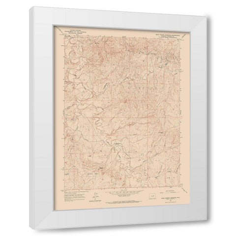 Dead Woman Crossing Wyoming Quad - USGS 1961 White Modern Wood Framed Art Print by USGS