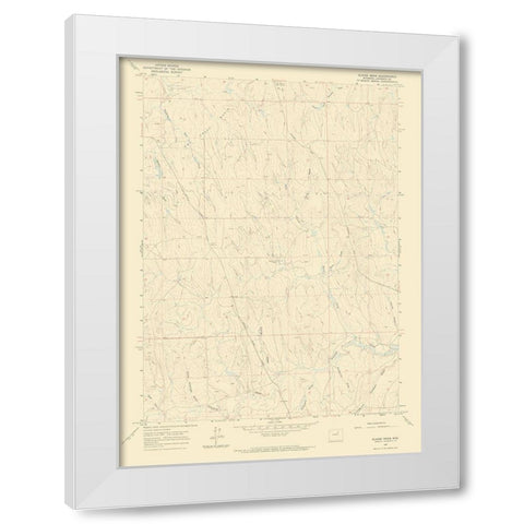 Elaine Draw Wyoming Quad - USGS 1961 White Modern Wood Framed Art Print by USGS