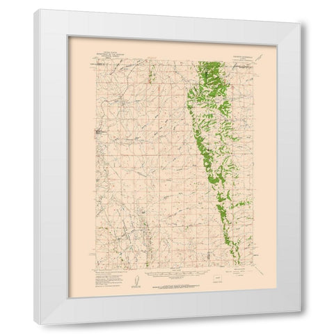 Edgerton Wyoming Quad - USGS 1959 White Modern Wood Framed Art Print by USGS