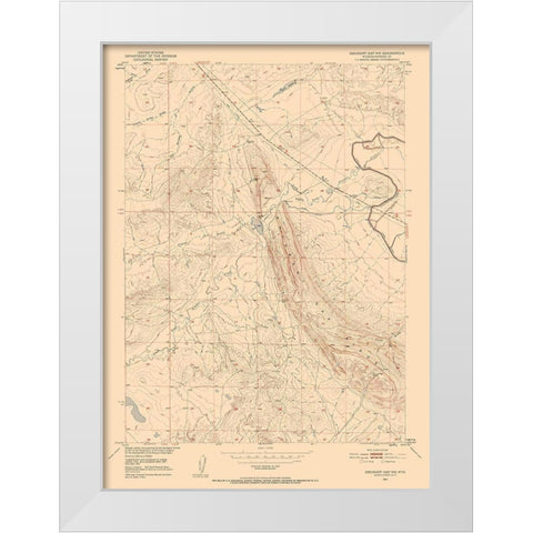 North West Emigrant Gap Wyoming Quad - USGS 1951 White Modern Wood Framed Art Print by USGS