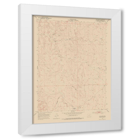 Fats Draw Wyoming Quad - USGS 1953 White Modern Wood Framed Art Print by USGS