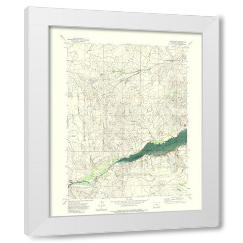 Ferris Lake Wyoming Quad - USGS 1971 White Modern Wood Framed Art Print by USGS