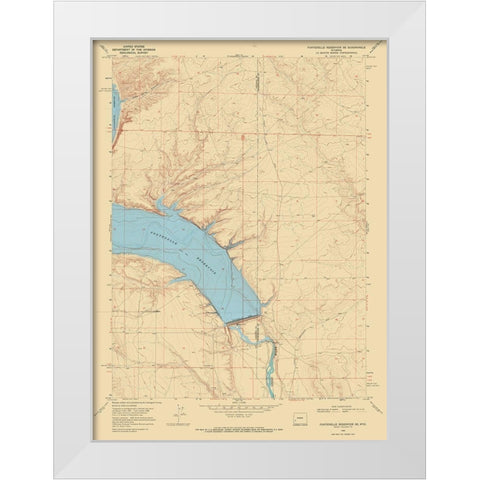 Fontenelle Reservoir Wyoming Quad - USGS 1968 White Modern Wood Framed Art Print by USGS
