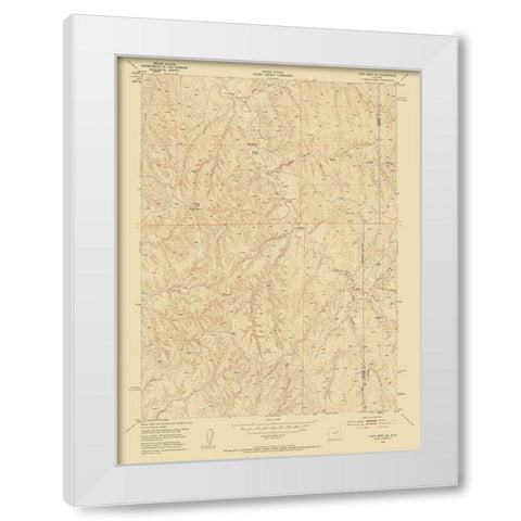 Fort Reno Wyoming Quad - USGS 1953 White Modern Wood Framed Art Print by USGS