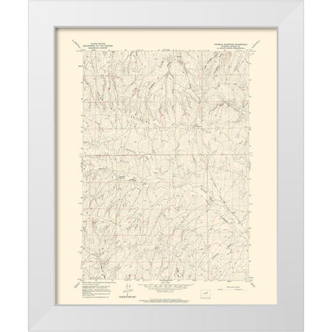 Fourmile Reservoir Wyoming Quad - USGS 1961 White Modern Wood Framed Art Print by USGS