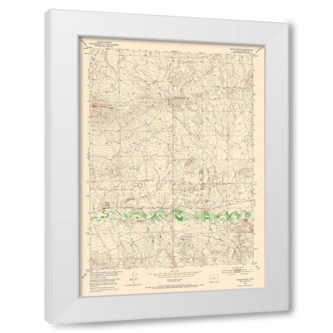 Gates Butte Wyoming Quad - USGS 1952 White Modern Wood Framed Art Print by USGS