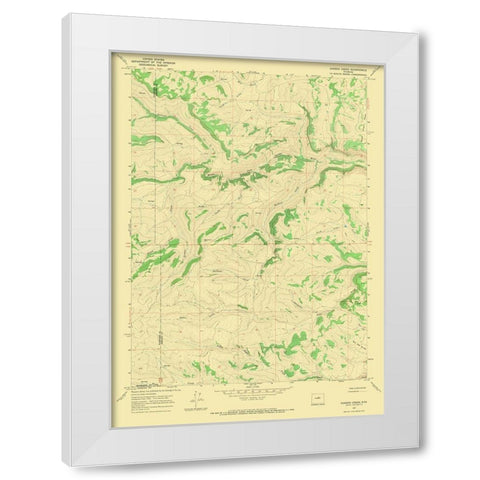 Gordon Creek Wyoming Quad - USGS 1967 White Modern Wood Framed Art Print by USGS