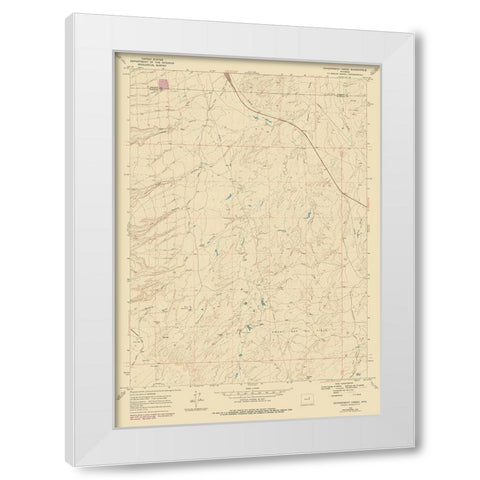 Government Creek Wyoming Quad - USGS 1968 White Modern Wood Framed Art Print by USGS