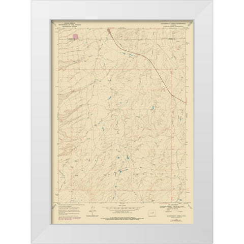 Government Creek Wyoming Quad - USGS 1968 White Modern Wood Framed Art Print by USGS