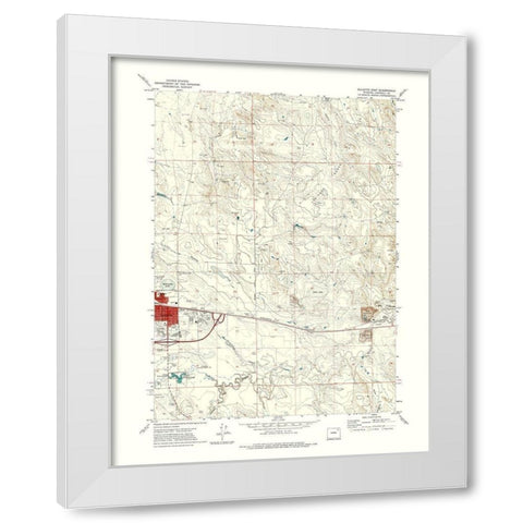 East Gillette Wyoming Quad - USGS 1971 White Modern Wood Framed Art Print by USGS