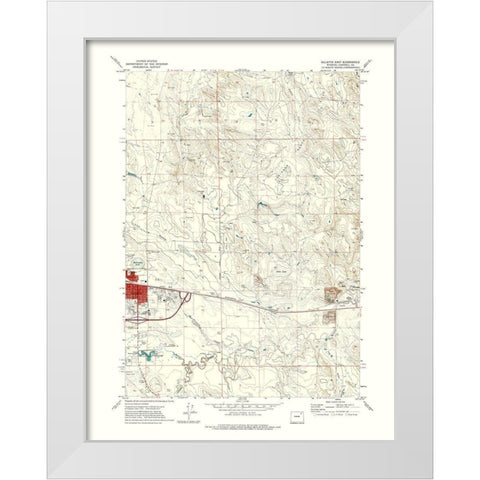 East Gillette Wyoming Quad - USGS 1971 White Modern Wood Framed Art Print by USGS