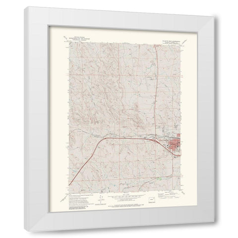 West Gillette Wyoming Quad - USGS 1971 White Modern Wood Framed Art Print by USGS