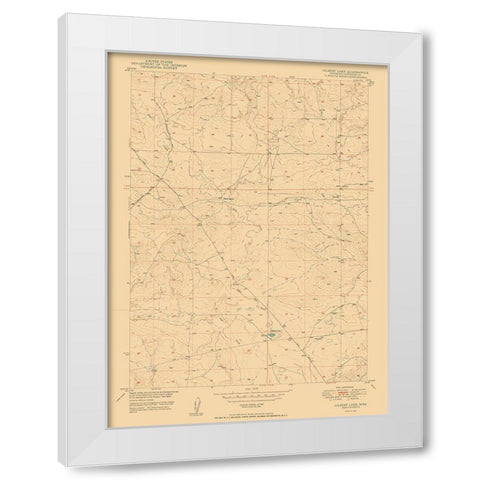 Gilbert Lake Wyoming Quad - USGS 1950 White Modern Wood Framed Art Print by USGS